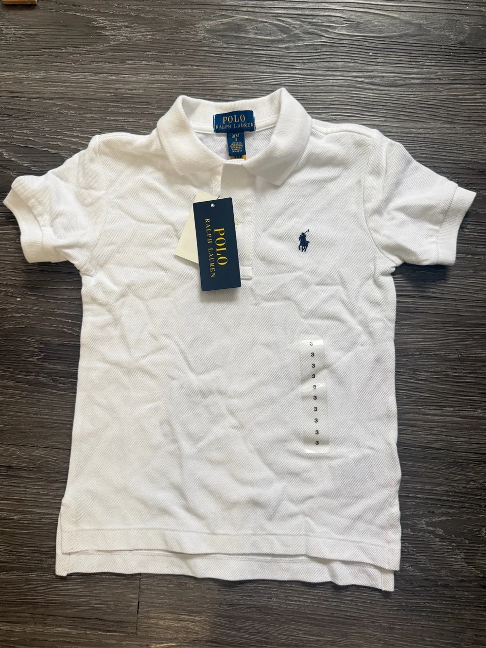 Ralph Lauren Kids White Polo with Navy Pony